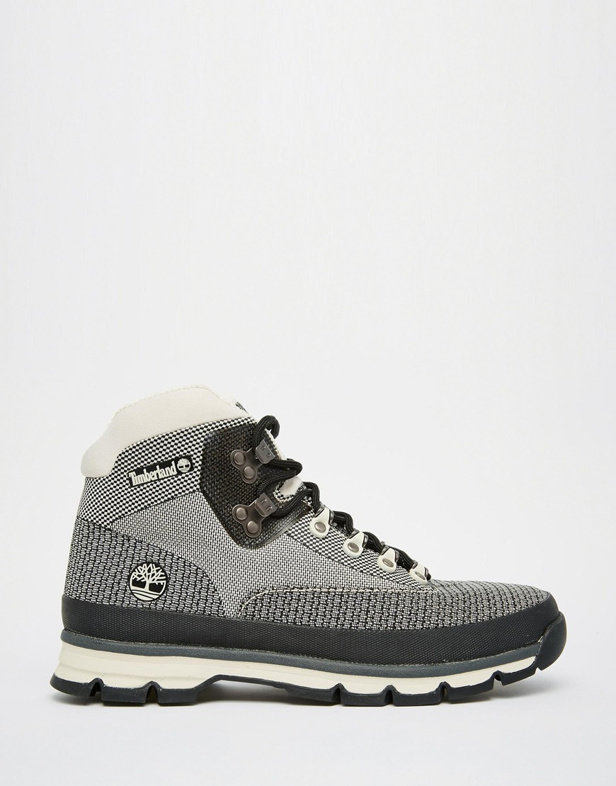 Timberland Euro Hiker Jacquard Boots in White for Men | Lyst