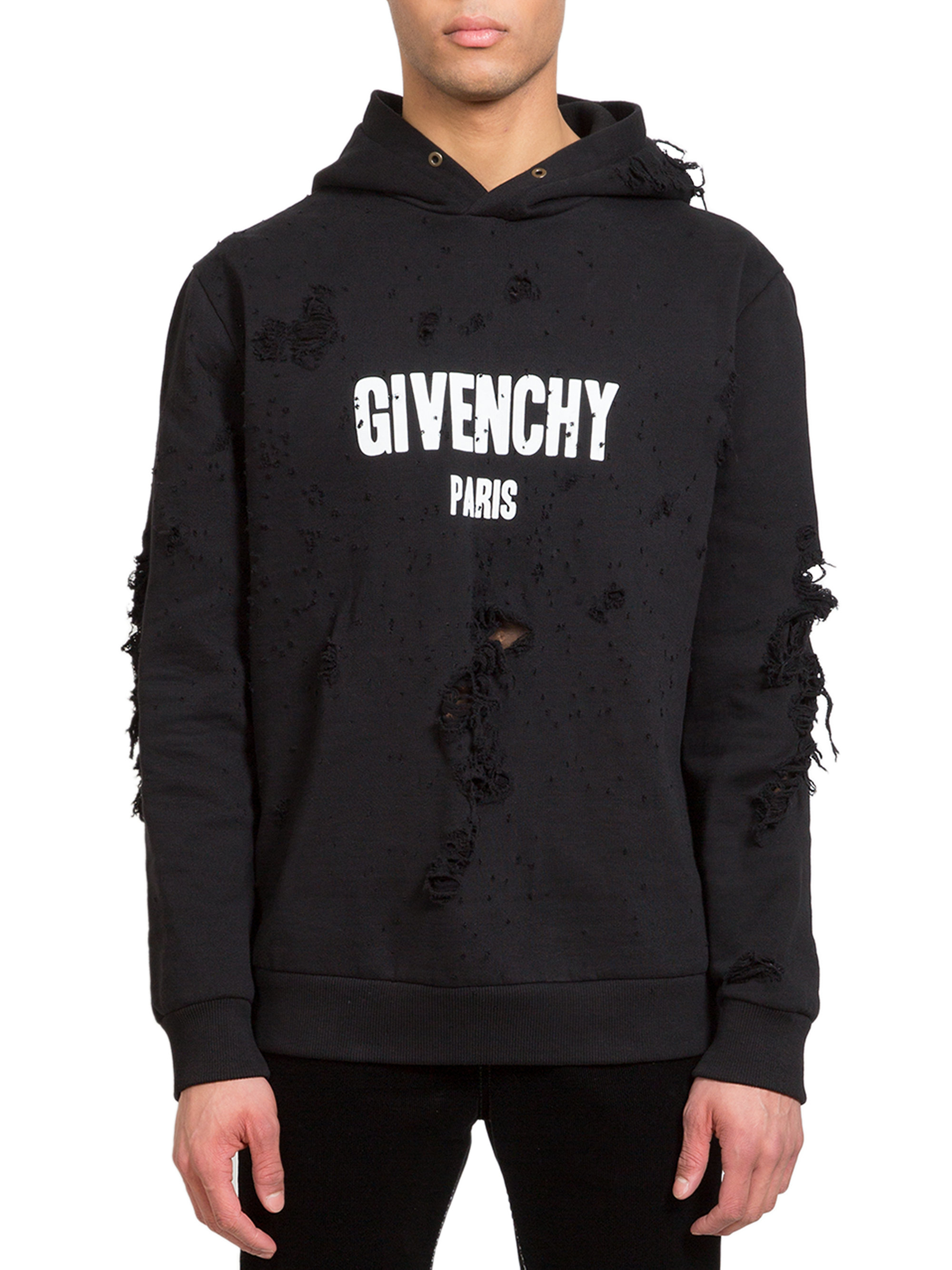 Givenchy Logo Hole Hooded Sweatshirt in 