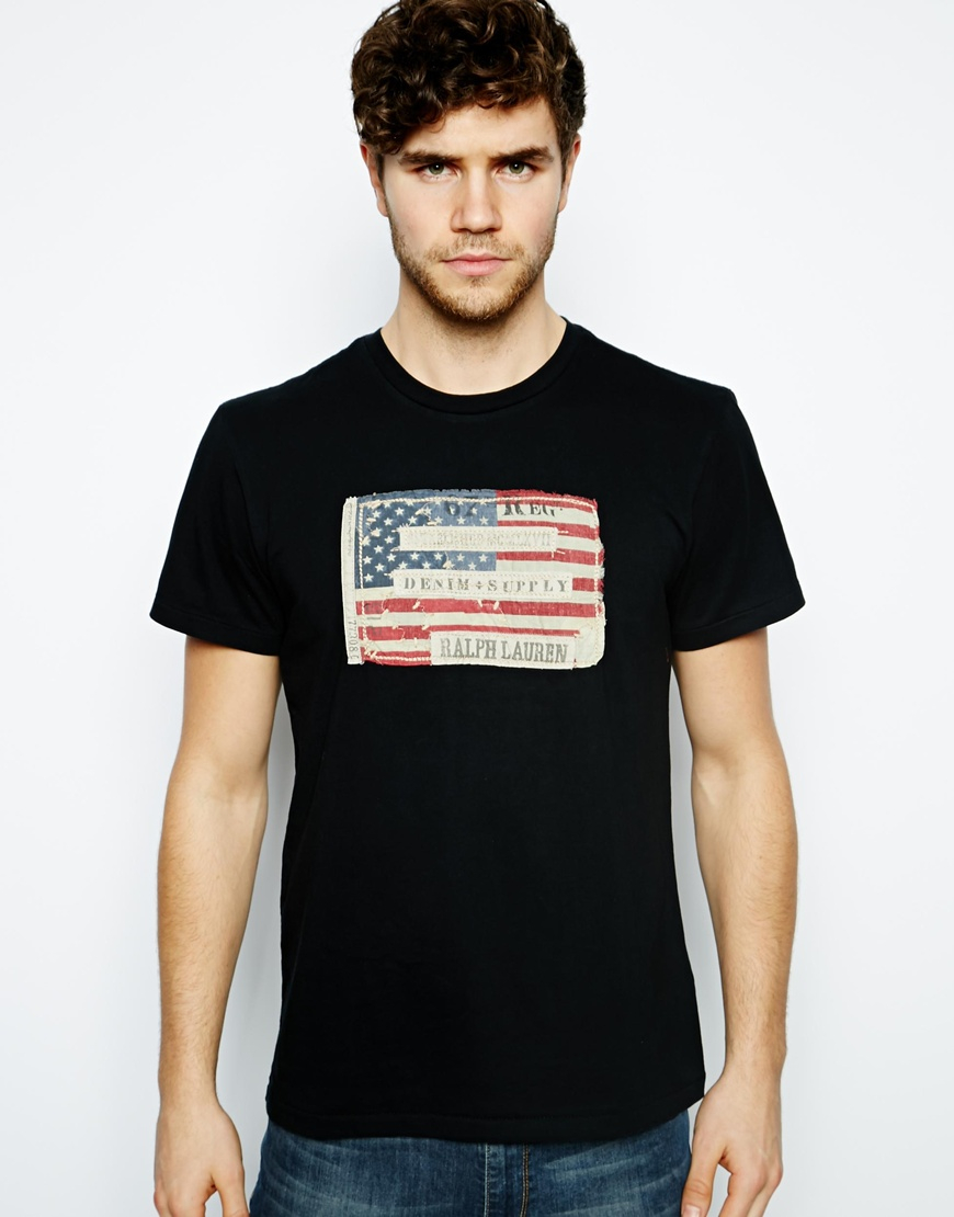 Ralph Lauren Denim Supply Ralph Lauren Tshirt with America Flag in Black  for Men | Lyst