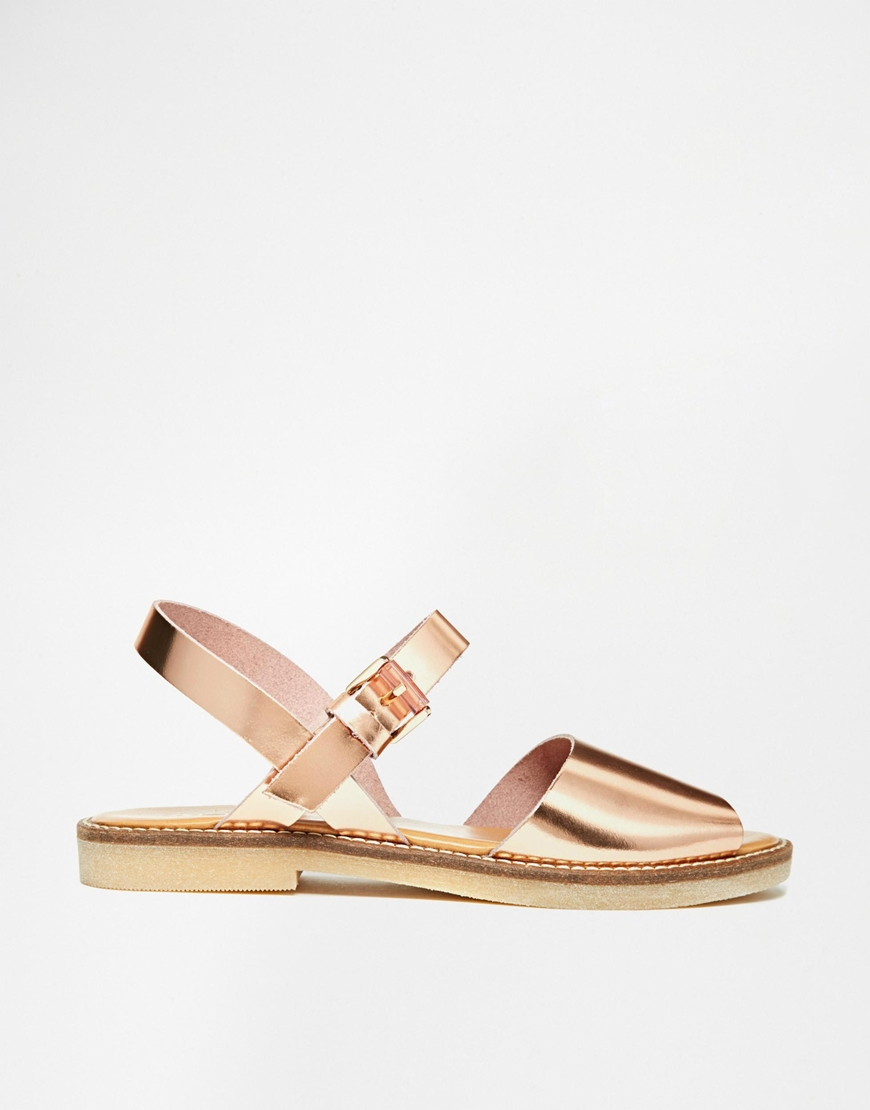 aldo rose gold flat sandals