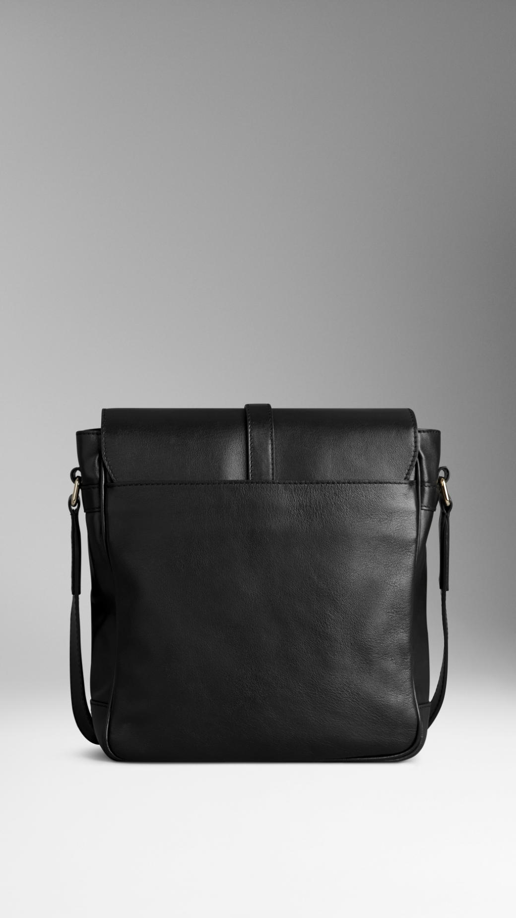 Burberry Soft Leather Crossbody Bag in Black for Men - Lyst
