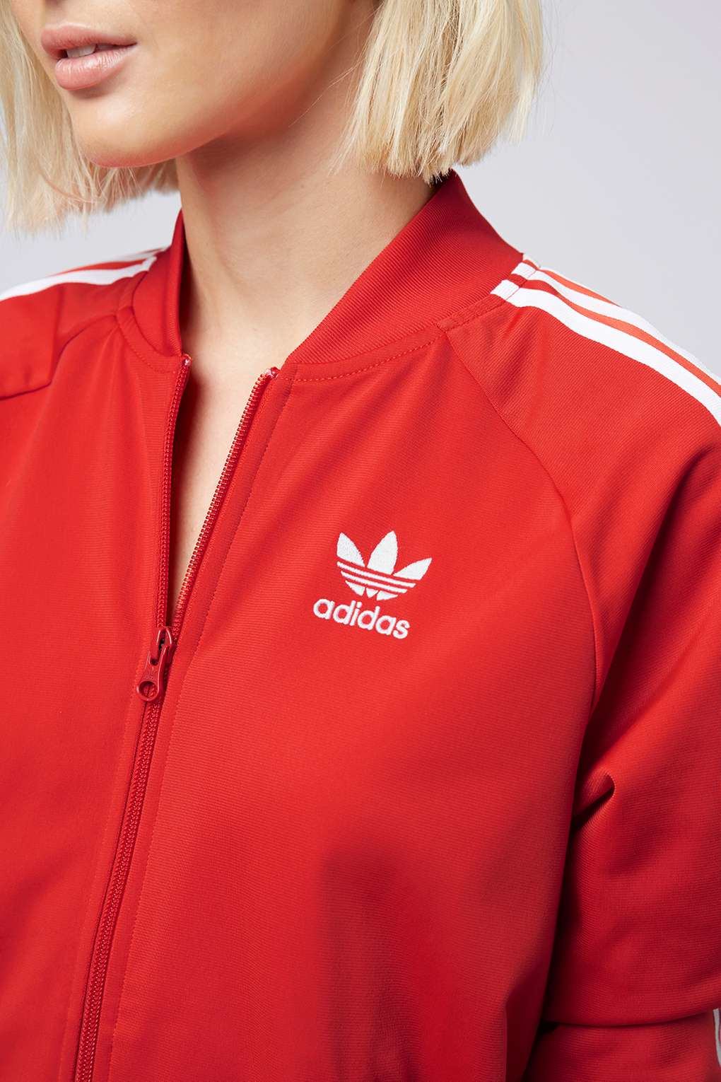 red adidas track jacket women's