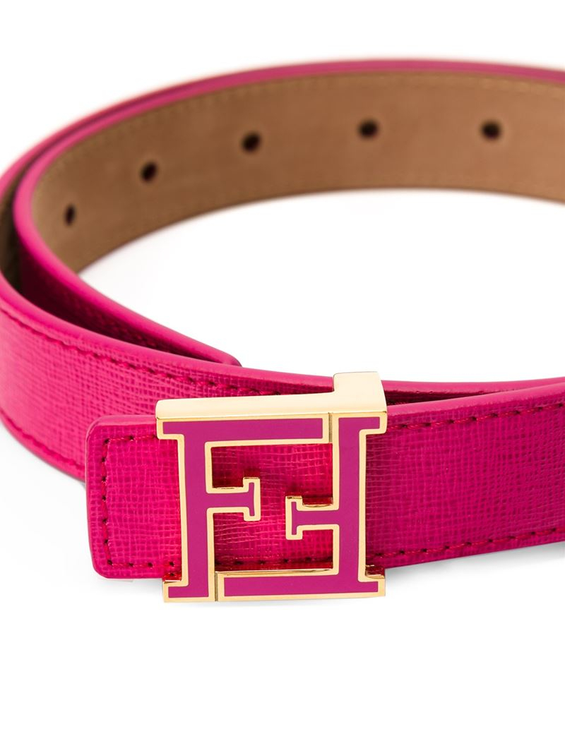 Fendi Leather Ff Logo Buckle Belt in 