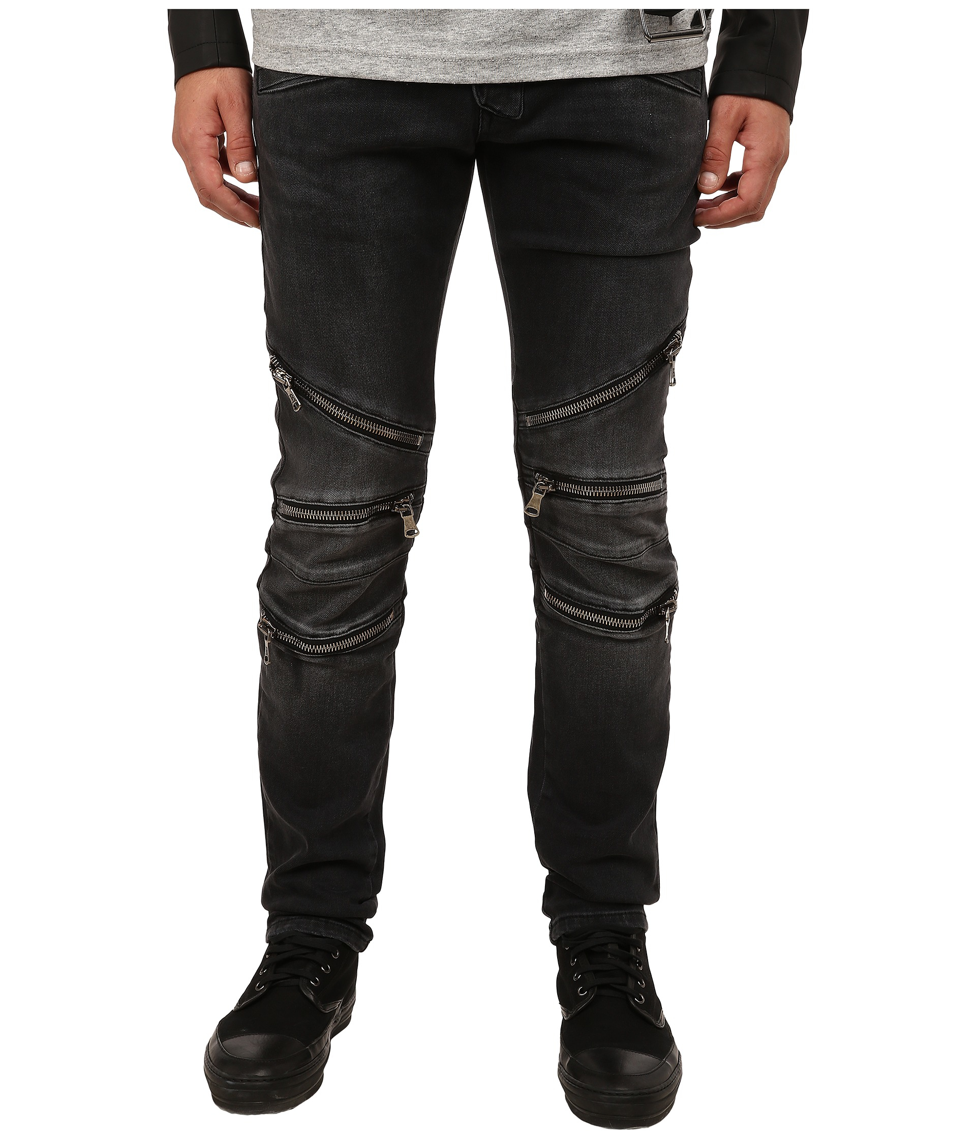 Balmain Zipper Jeans in Black Men | Lyst