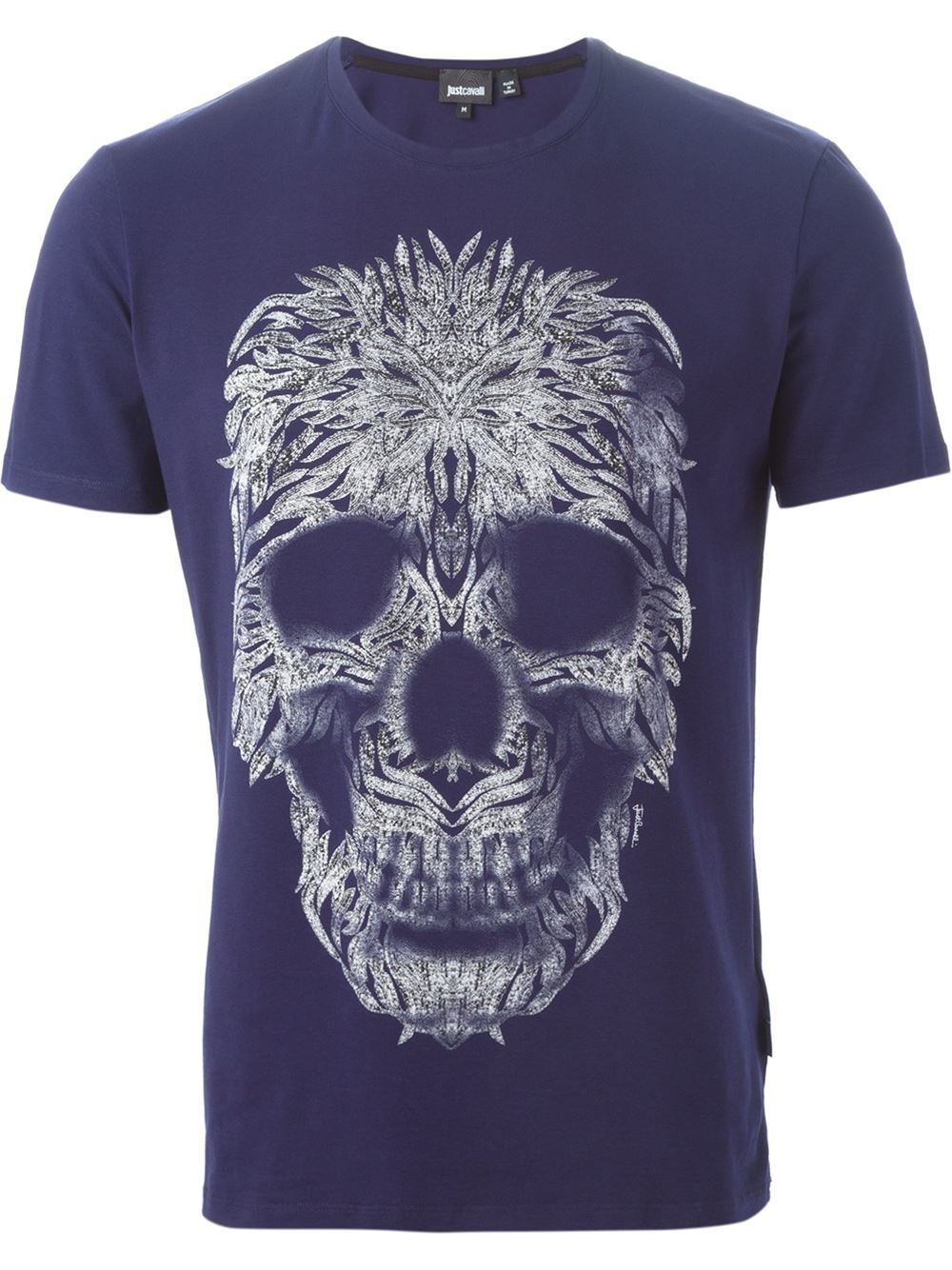 Lyst - Just Cavalli Skull Print T-shirt in Blue for Men