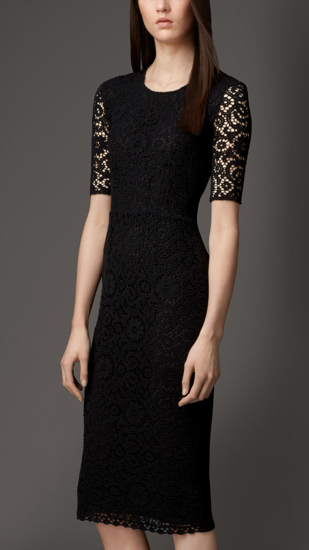 burberry black lace dress