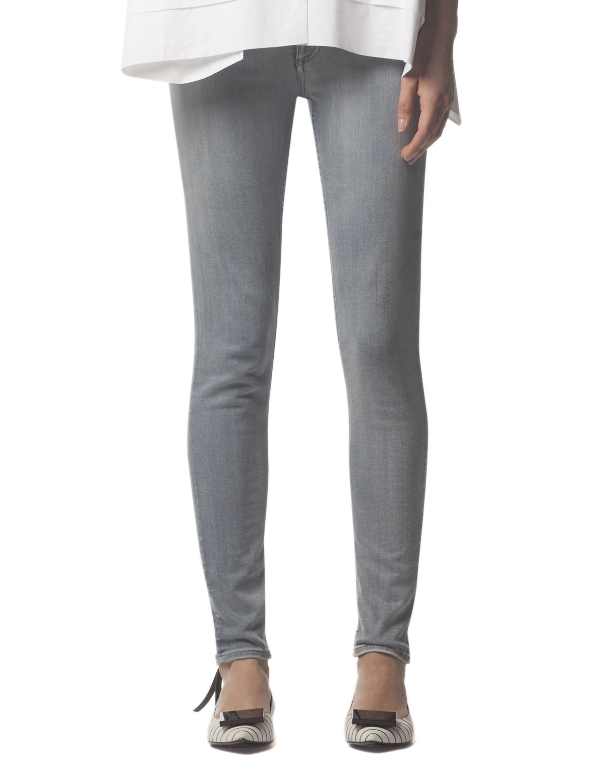 Acne Studios Skinny Jeans With Back Ankle Zip in Gray Lyst