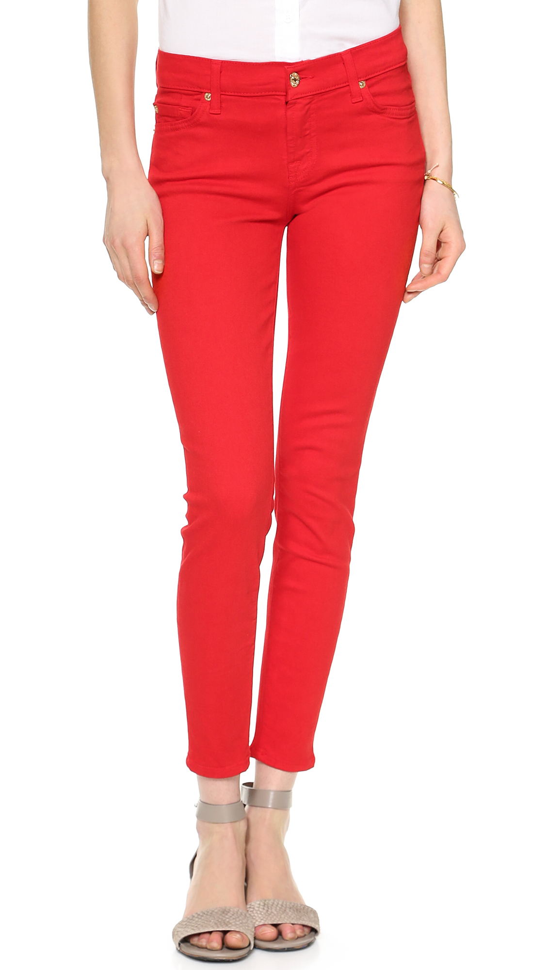 7 for all mankind red jeans