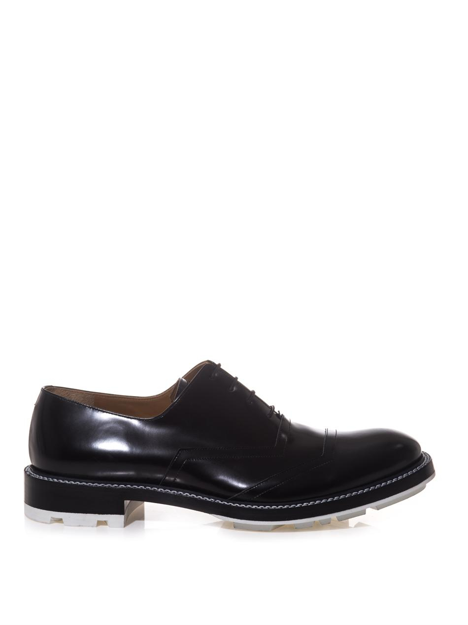 Jil Sander Contrast Sole Highshine Derby Shoes in Black for Men | Lyst