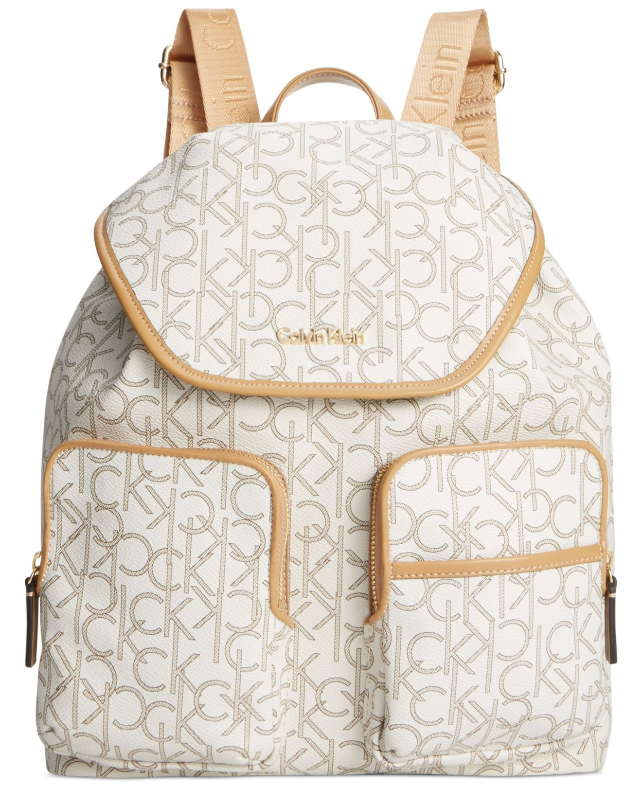 Calvin Klein Hudson Monogram Backpack in White | Lyst