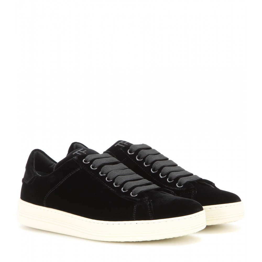 Black velvet sneakers Clearance