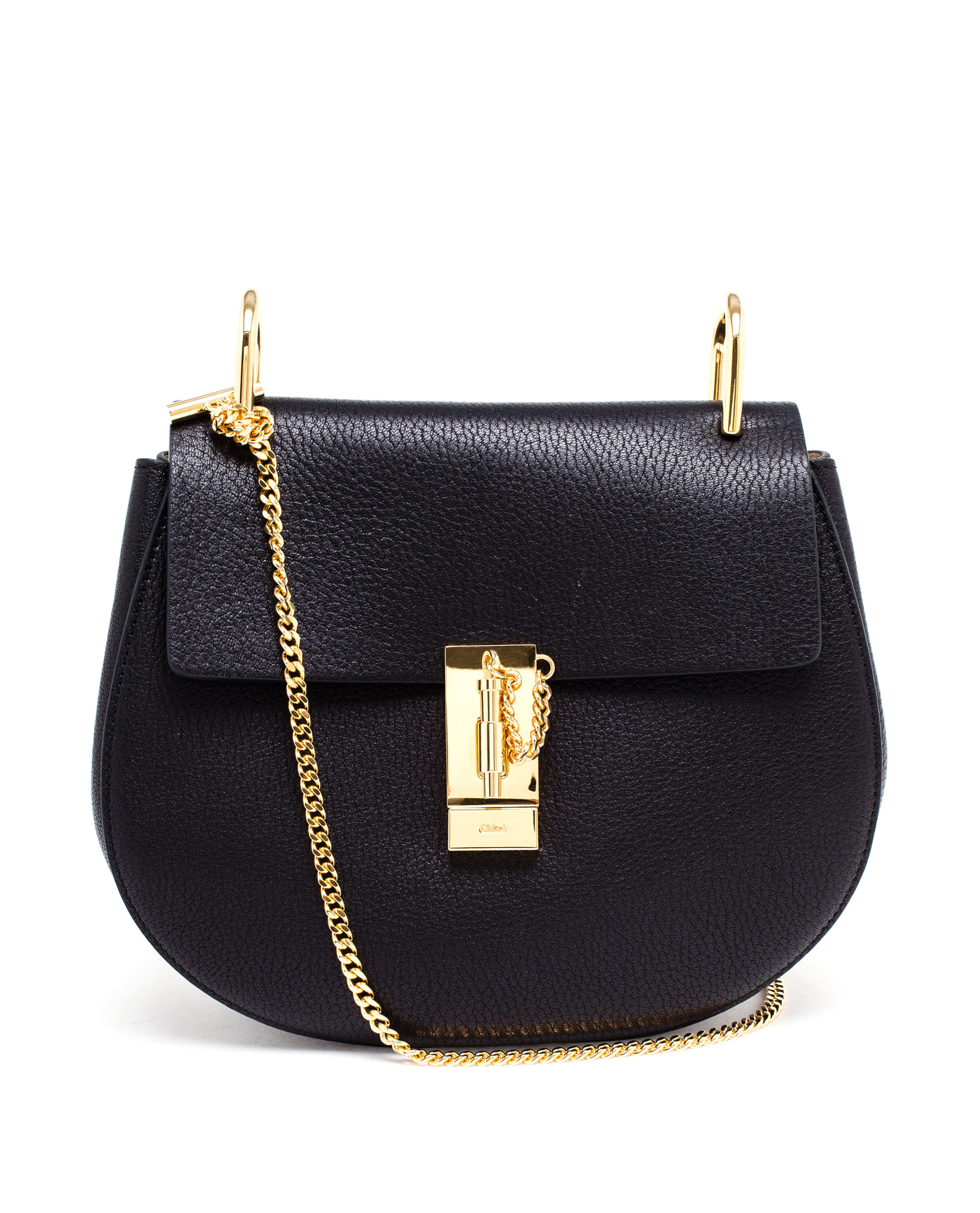 Chlo Small Grained Leather Drew Bag in Black (GREY) | Lyst  