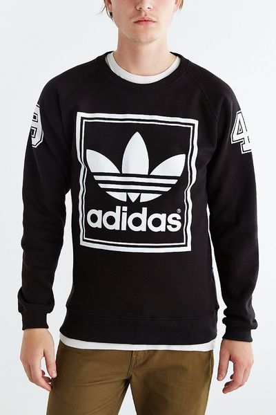 Adidas Originals Multi Hit Crew Neck Sweatshirt in Black for Men | Lyst