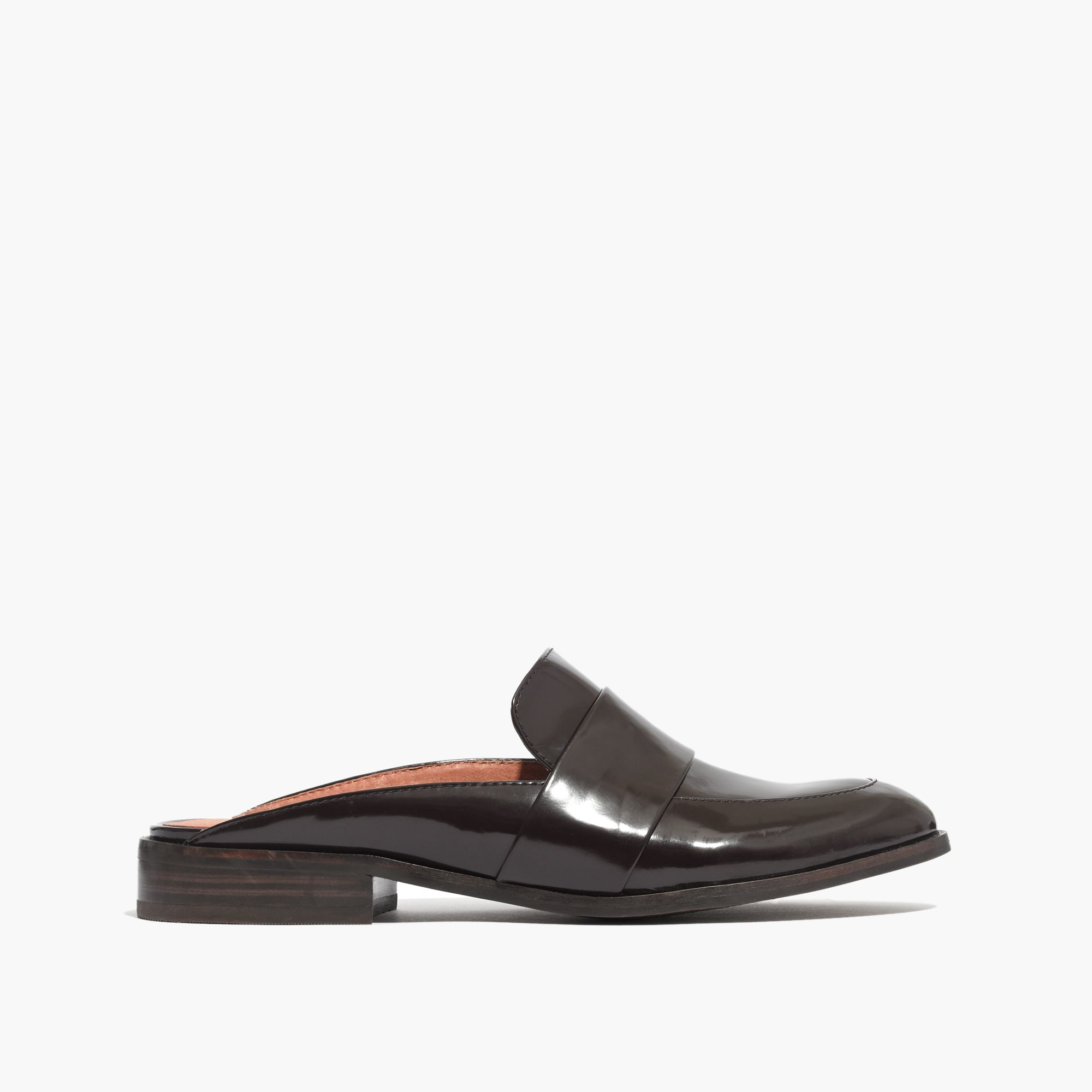 brown backless loafers
