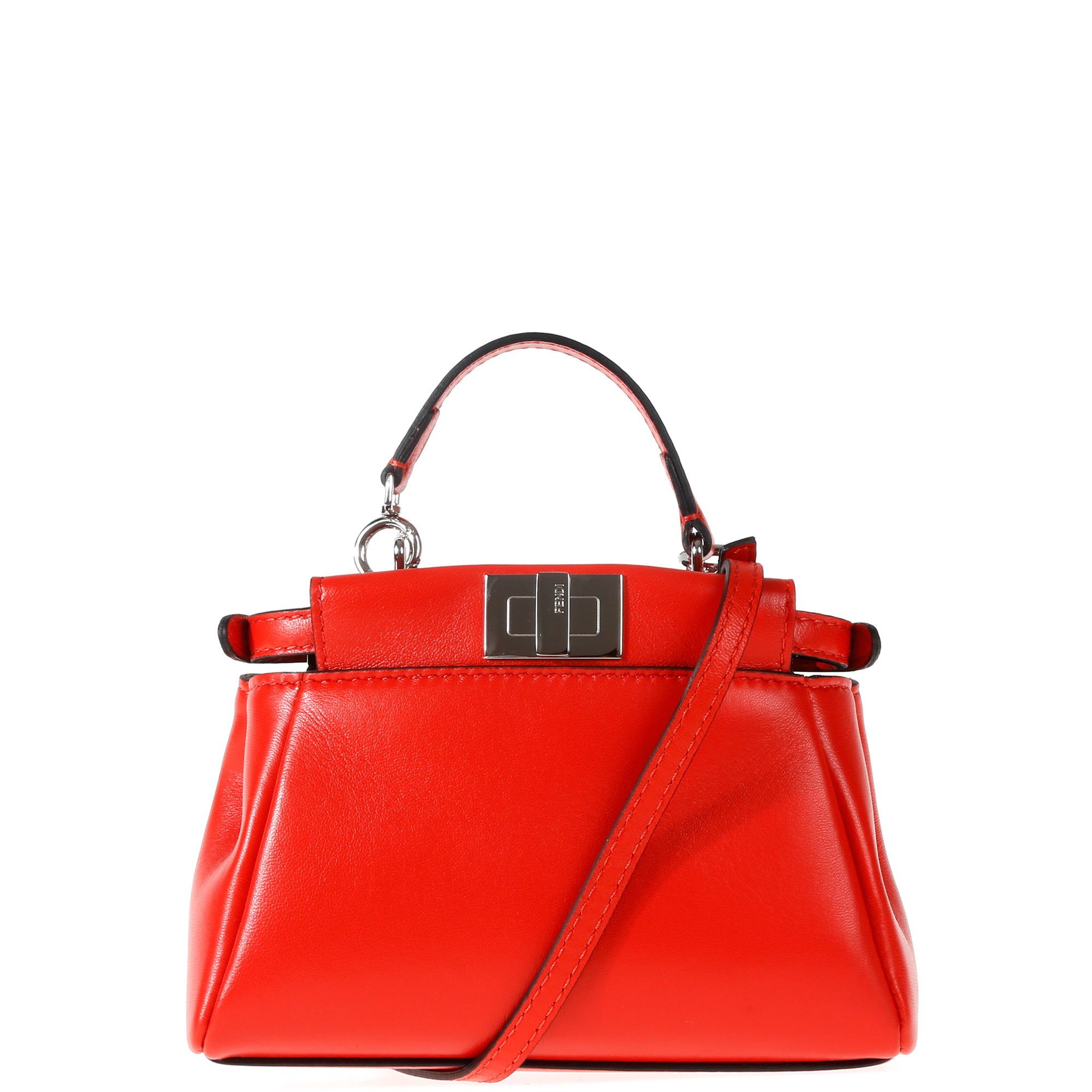 Fendi Leather Micro Peekaboo Bag in Red - Lyst