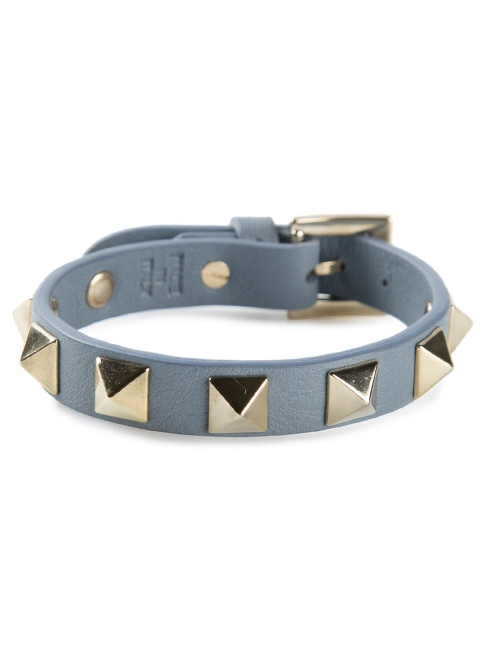 kom sammen Breddegrad Indsprøjtning Valentino Small Rockstud Bracelet in Blue - Lyst