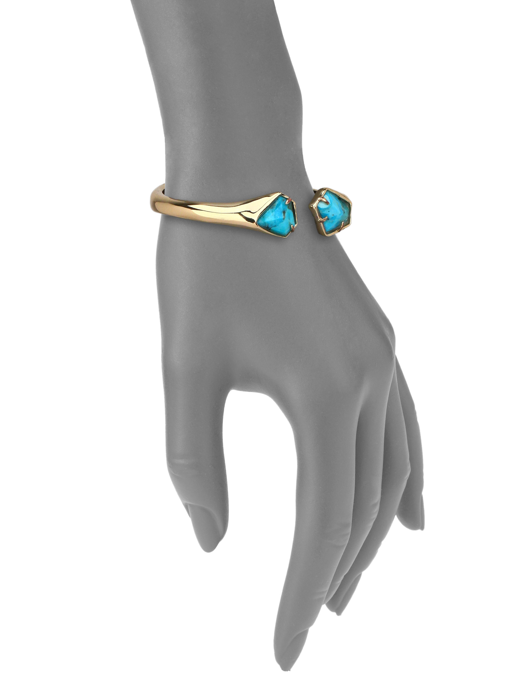 Womens Mens Jewellery Mens Bracelets Metallic Alexis Bittar Crystal And Turquoise Cuff Bracelet in Gold 
