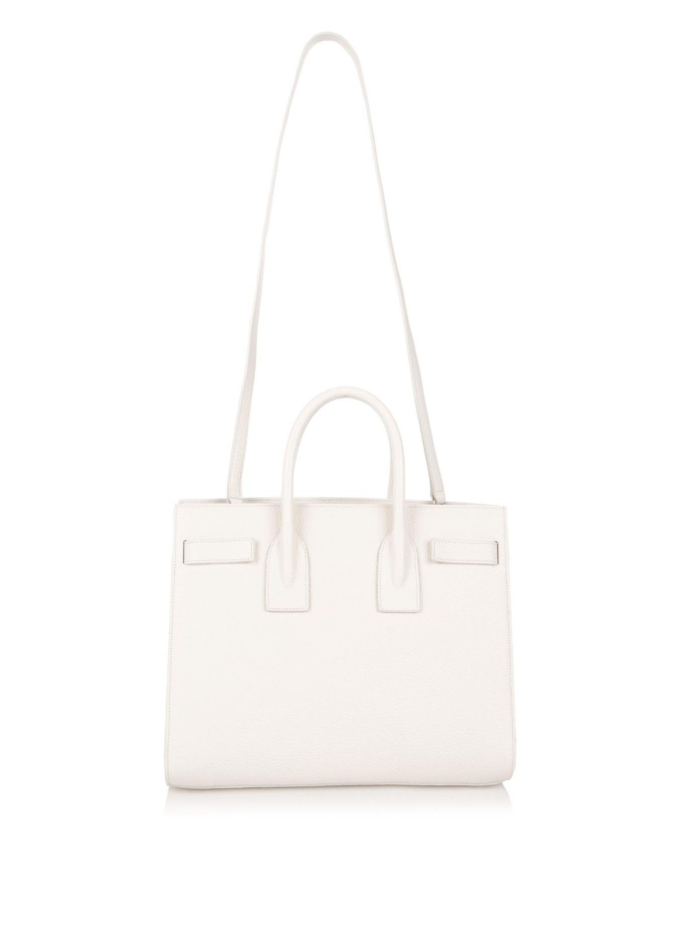Saint laurent Sac De Jour Small Leather Tote in White | Lyst