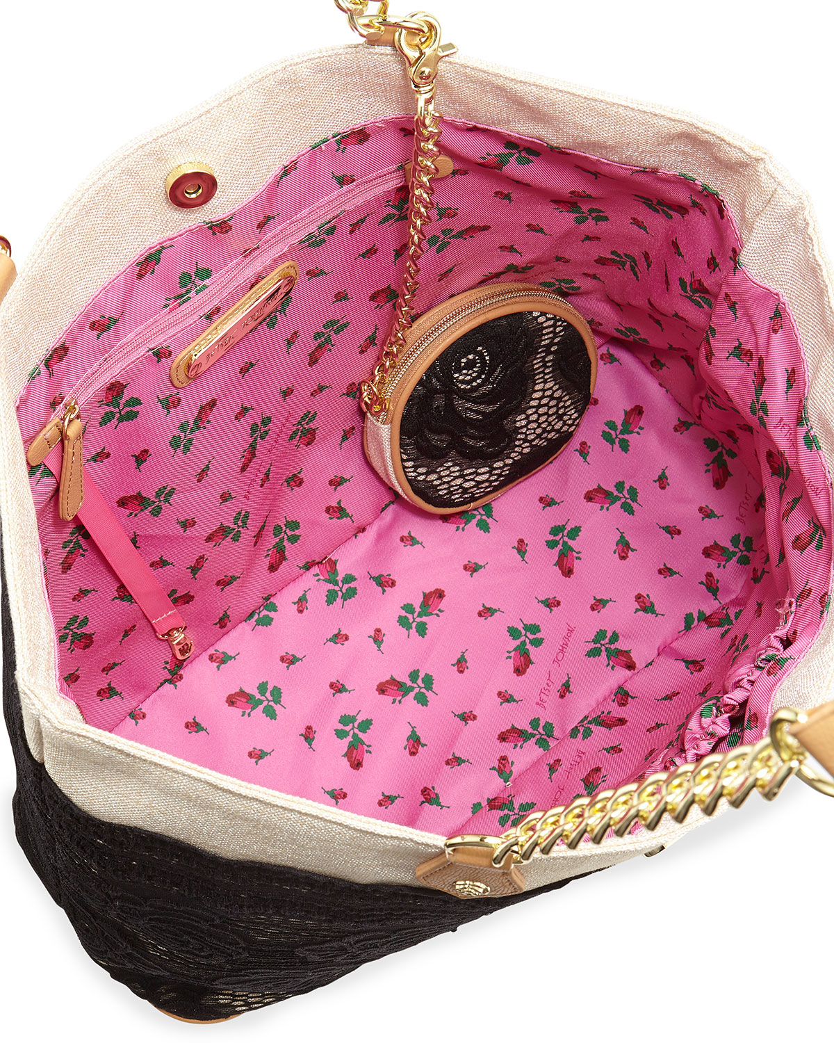 Betsey Johnson Lace Over Tote Bag in Black Lyst