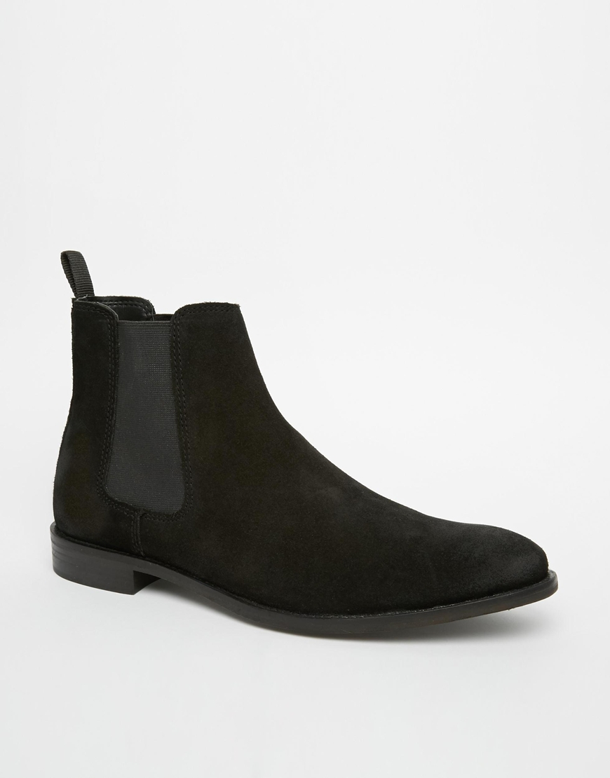 Asos Chelsea Boots In Suede in Black for Men | Lyst