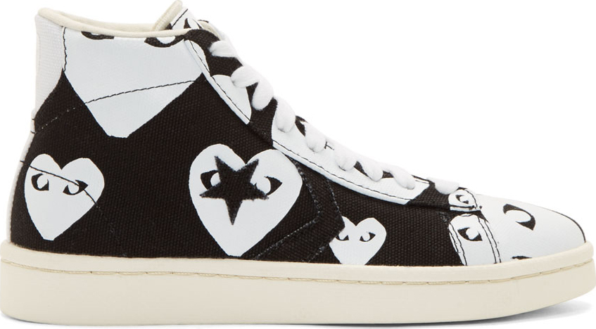 cdg converse black and white