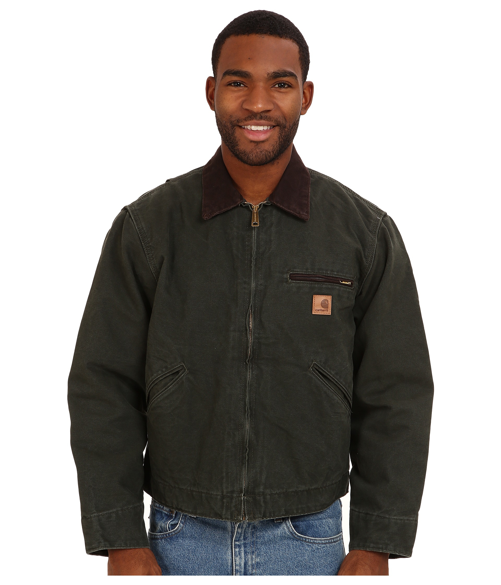 Carhartt Sandstone Detroit Jacket in Green for Men | Lyst
