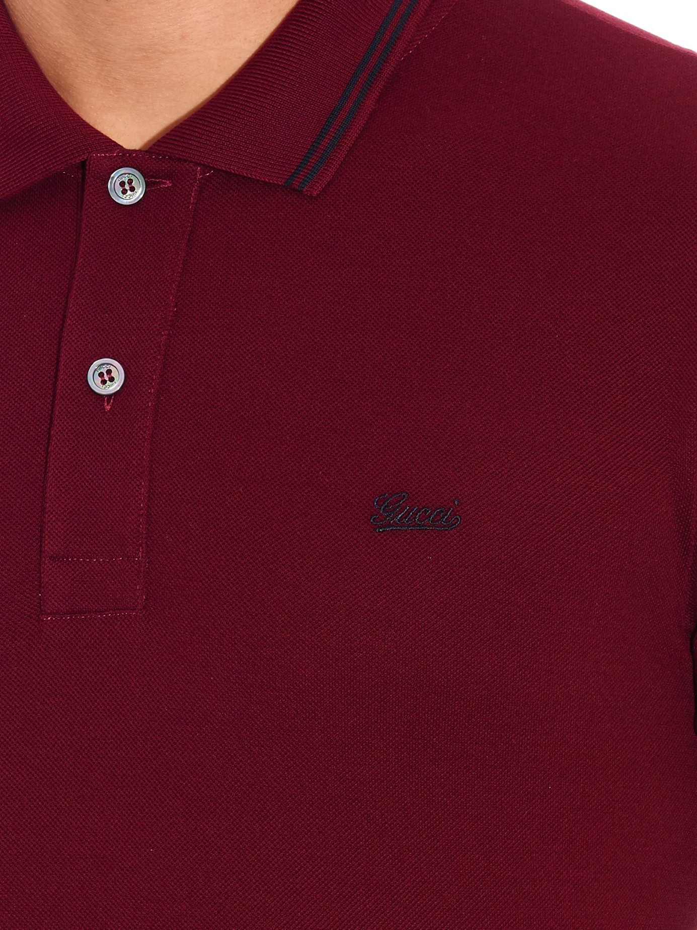 Gucci Striped-Collar Polo Shirt in 