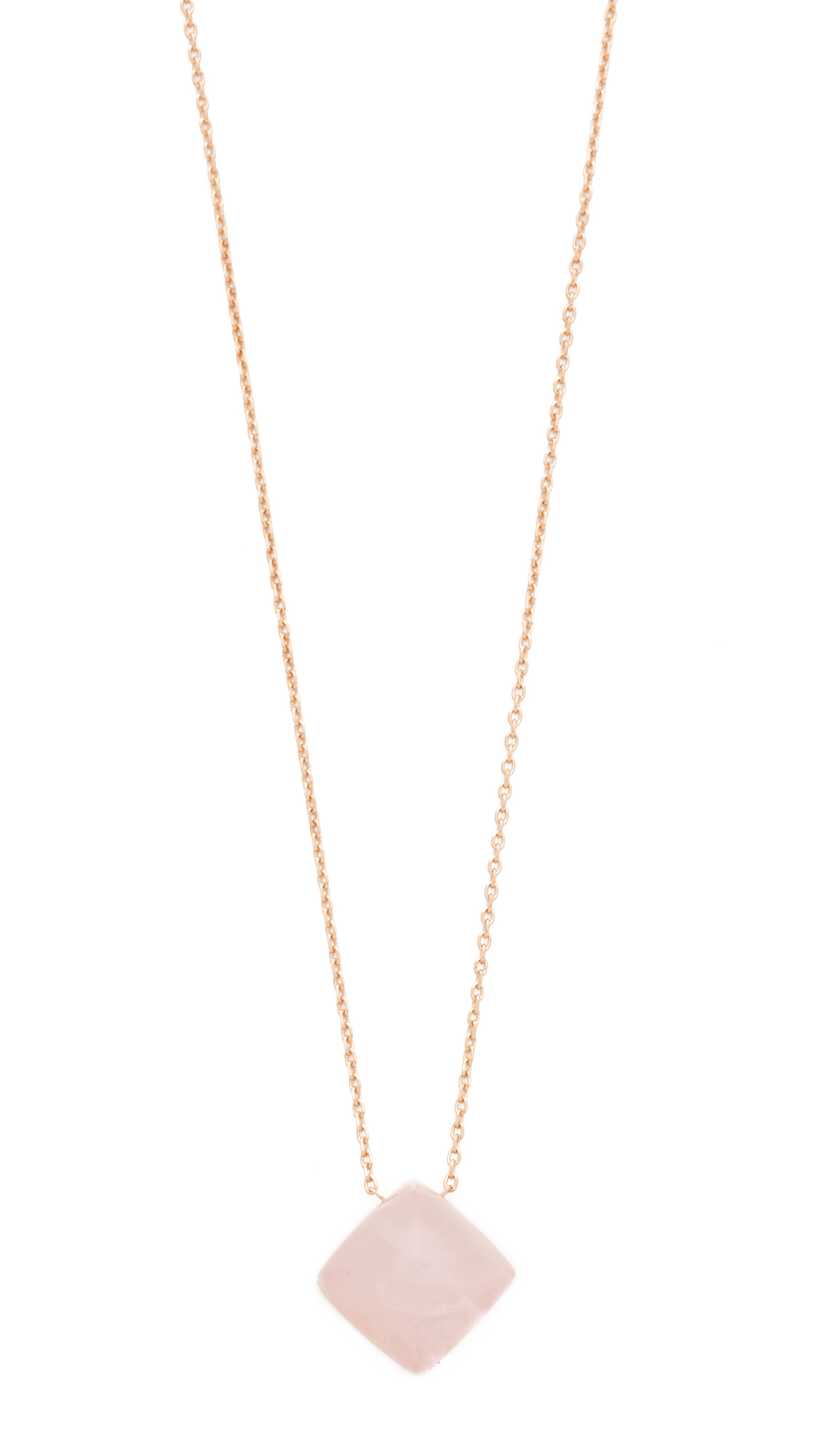 Michael Kors Rose Quartz Pyramid Pendant Necklace in Pink | Lyst