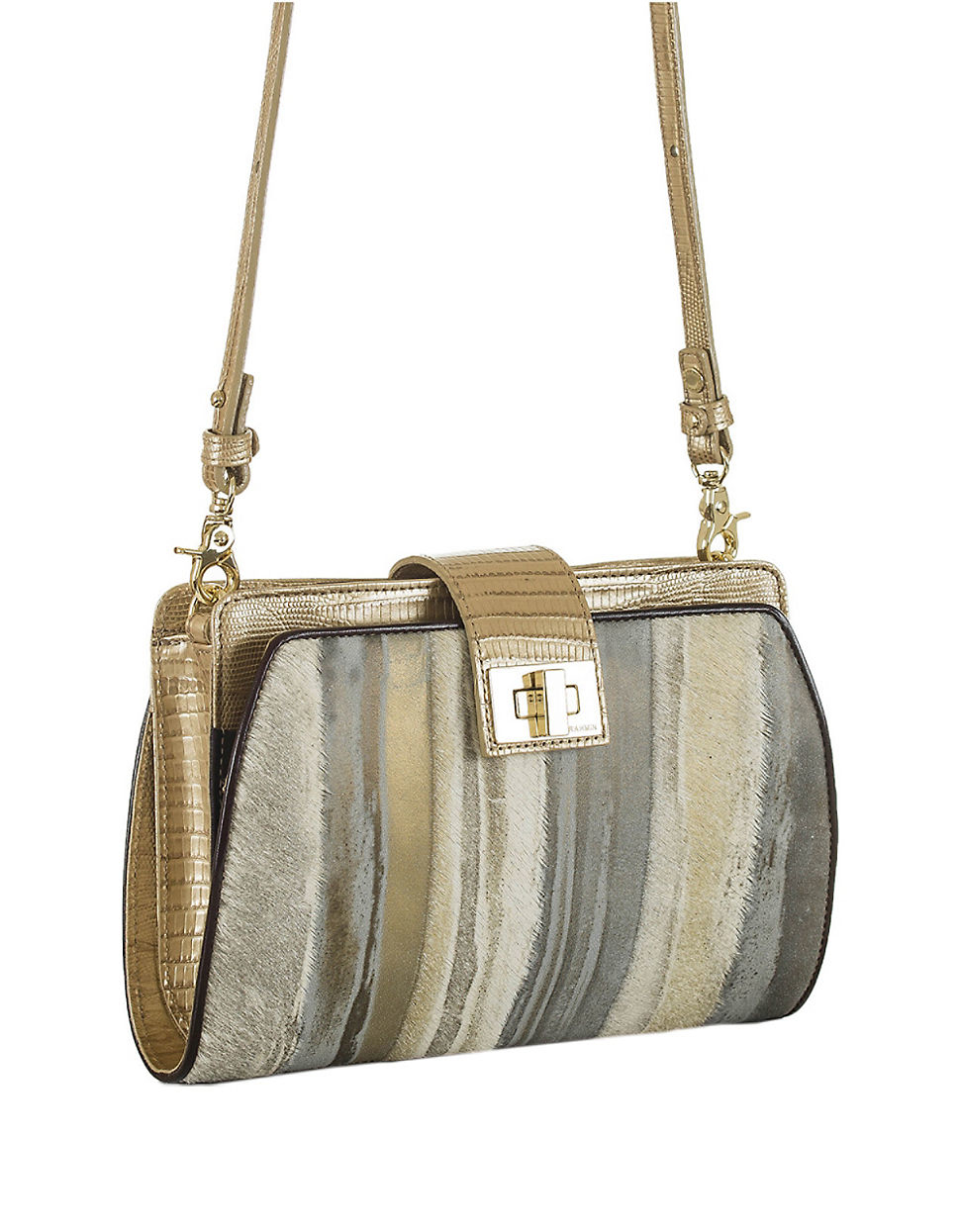 Lyst Brahmin Alena Calf Hair And Leather Crossbody Bag in Metallic