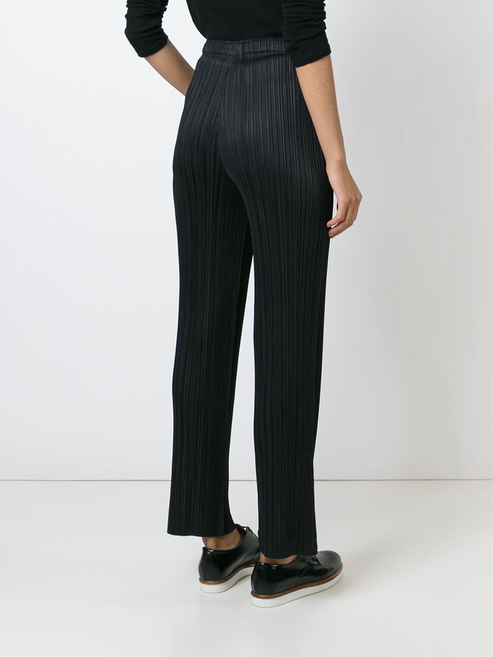 Pleats please issey miyake Pleated Straight Pants in Black Lyst