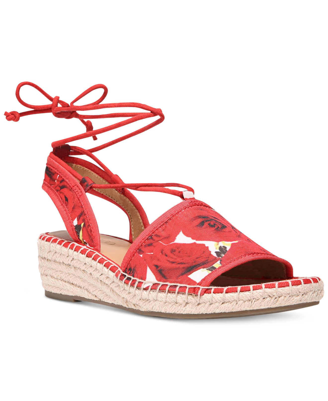 franco sarto red wedges