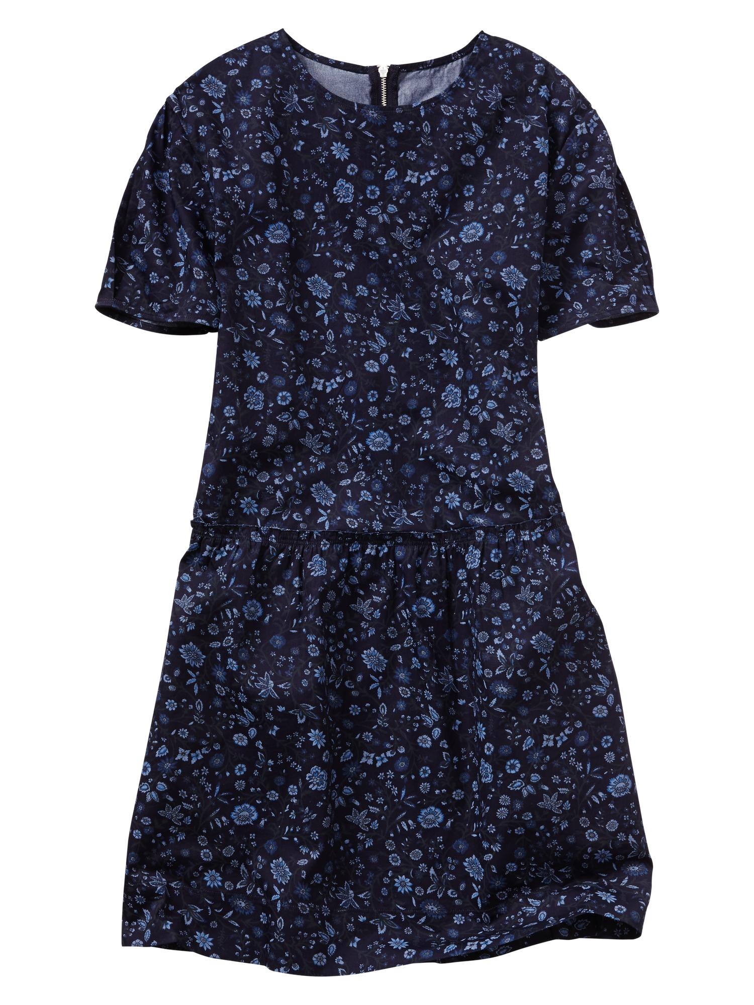 Gap Floral DropWaist Dress in Blue (small blue floral) Lyst
