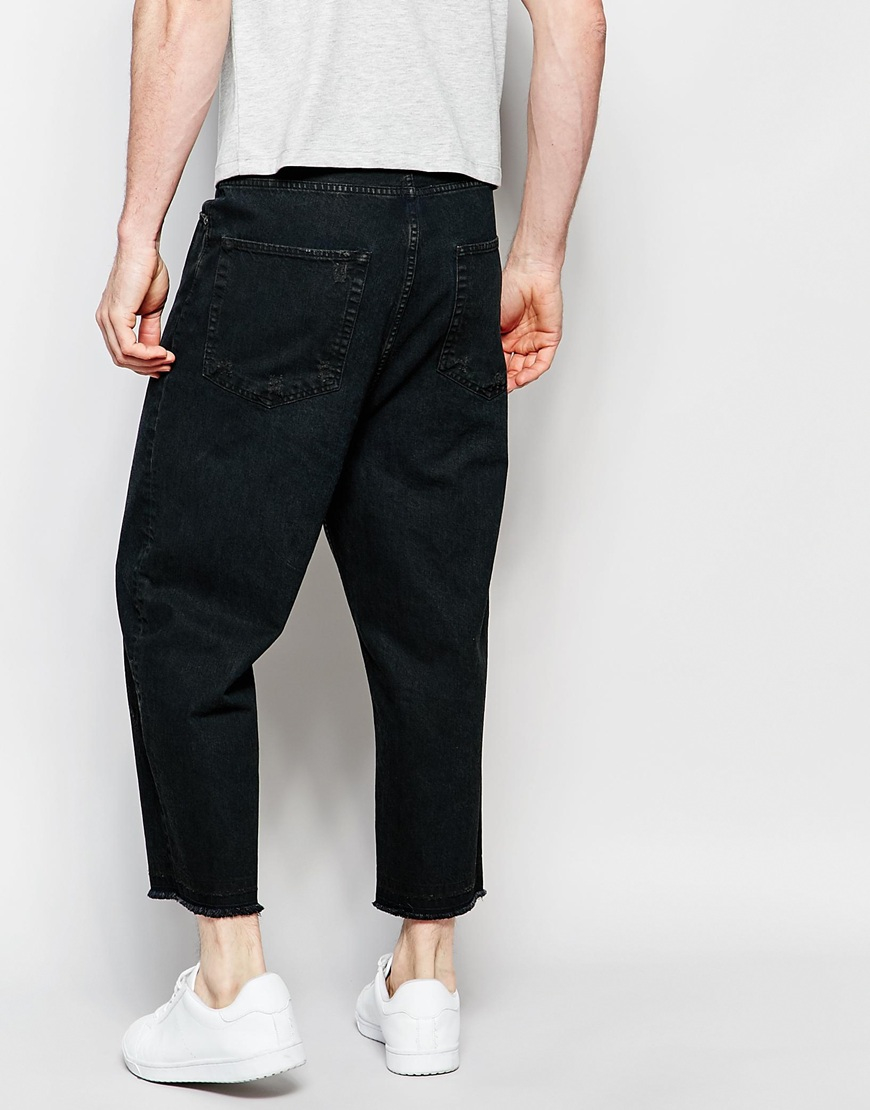 mens black wide leg jeans