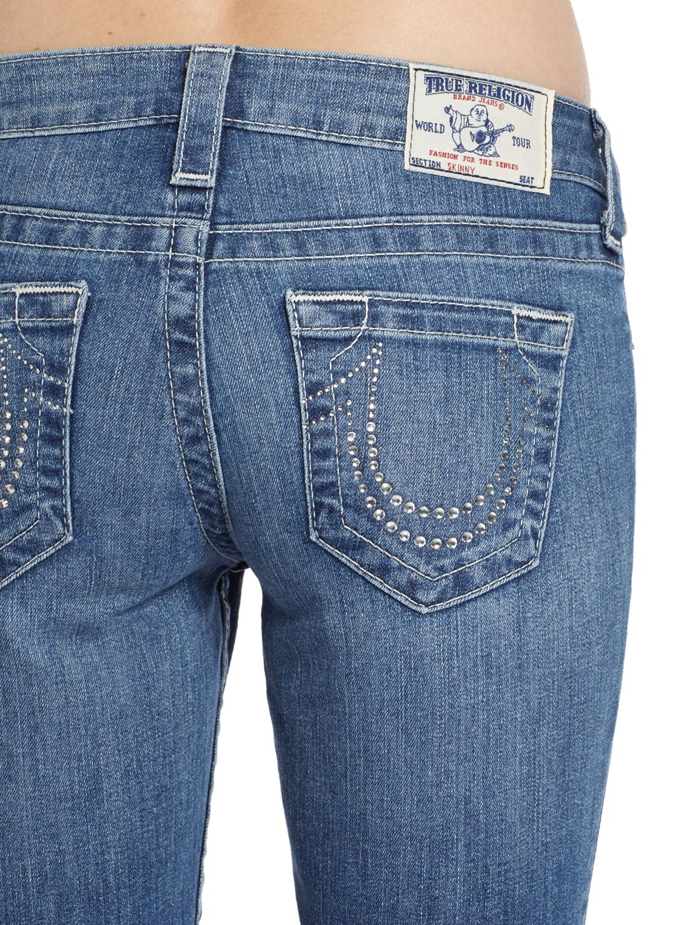 jeans with embellished pockets