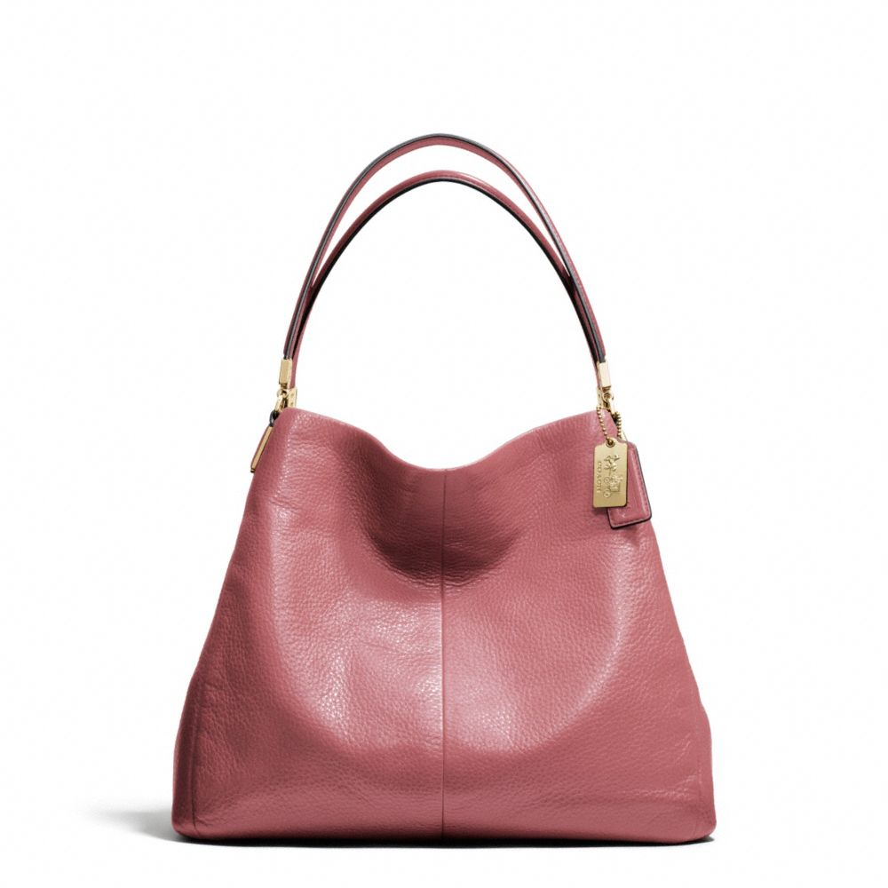 COACH Madison Small Phoebe Shoulder Bag in Leather in Pink - Lyst
