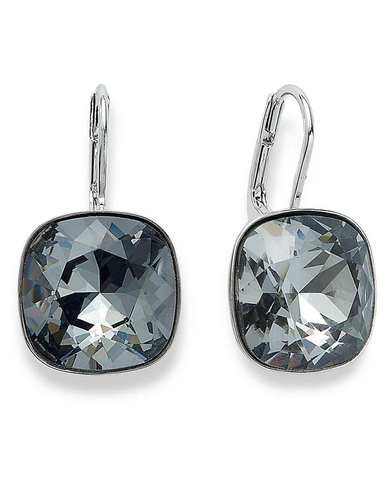 Lyst - Swarovski Earrings, Silver-tone Crystal Drop Earrings in Metallic