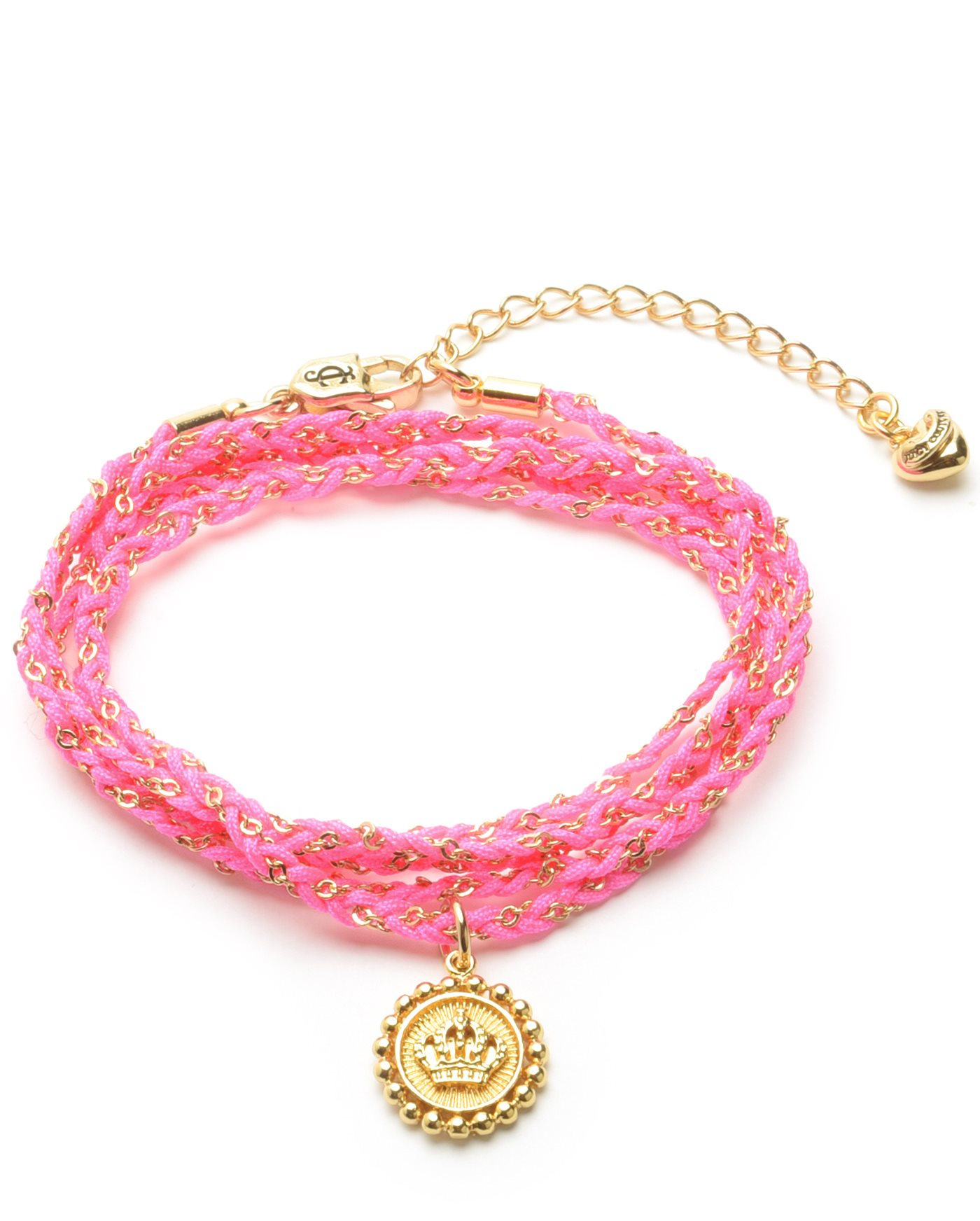Juicy couture Woven Cord Wrap Bracelet in Pink (UPNK) | Lyst