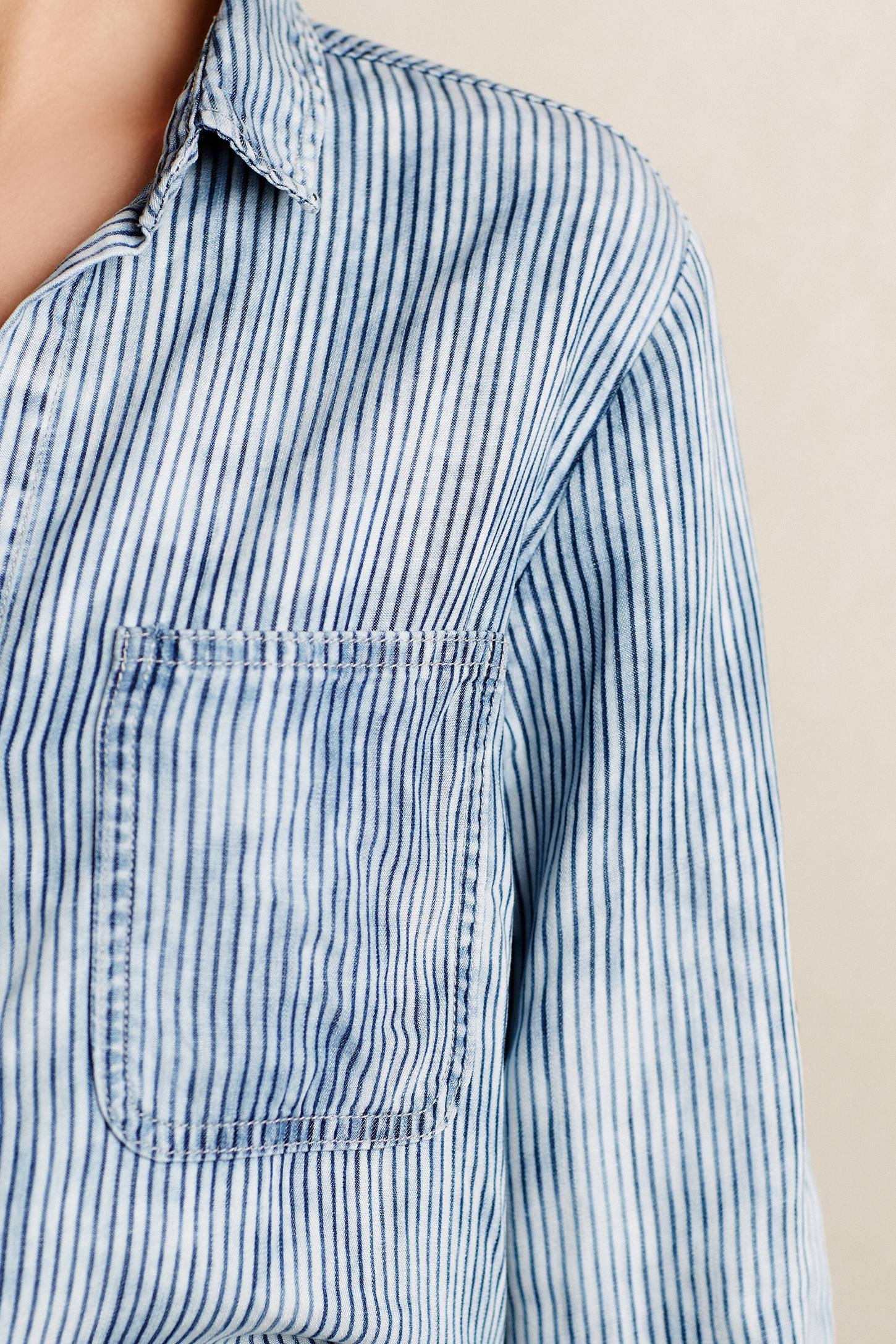 Cloth & stone Striped Chambray Buttondown in Blue | Lyst