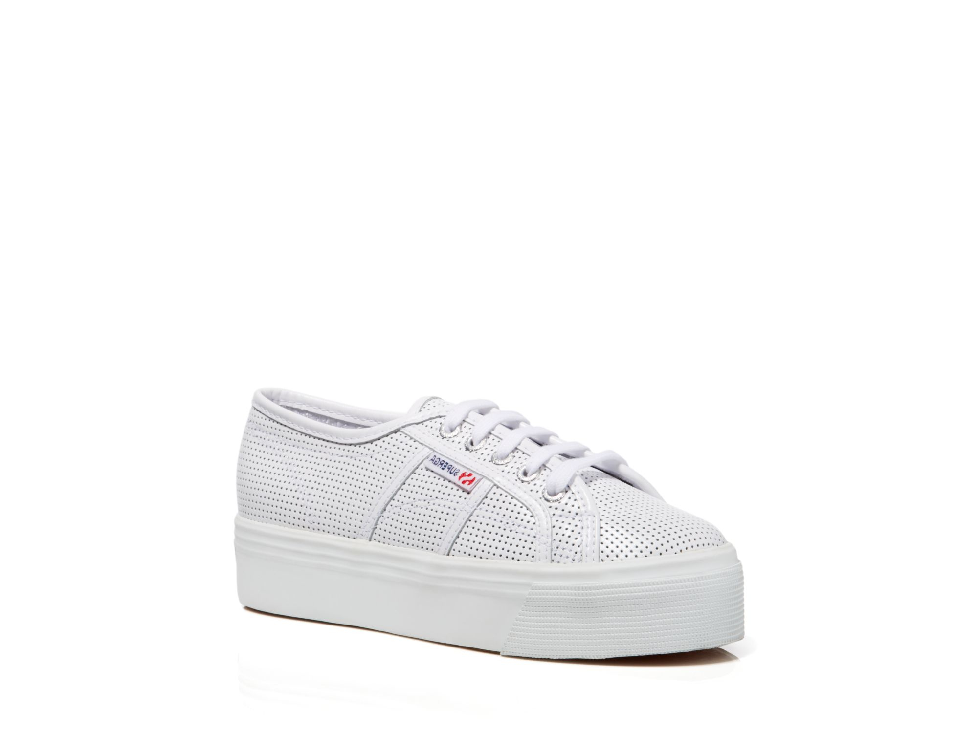 superga perforated leather sneakers