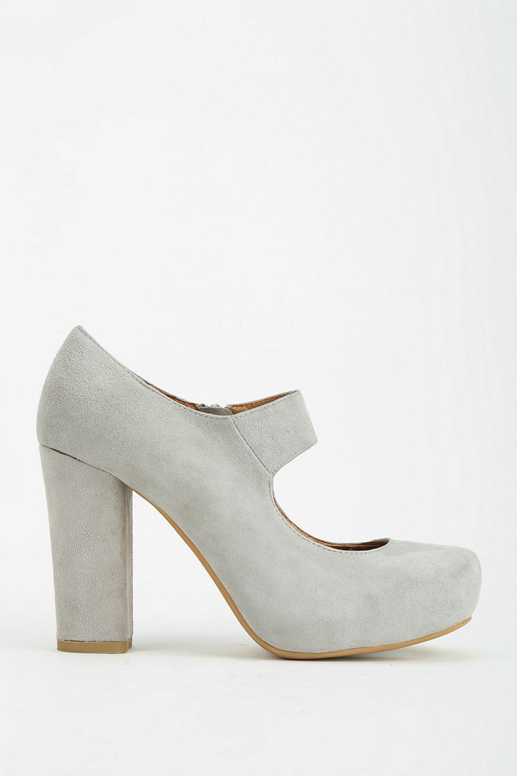 Jeffrey Campbell Annis Heeled Mary Jane in Grey Suede (Gray) - Lyst