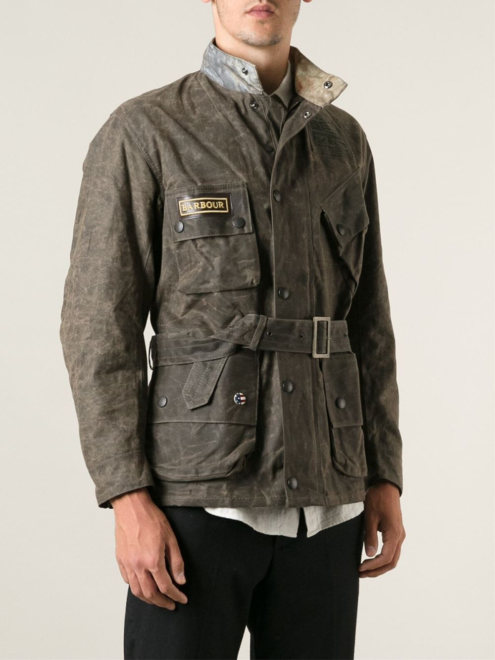 Barbour Camouflage Pattern Waxed Finish Jacket in Green for Men Lyst