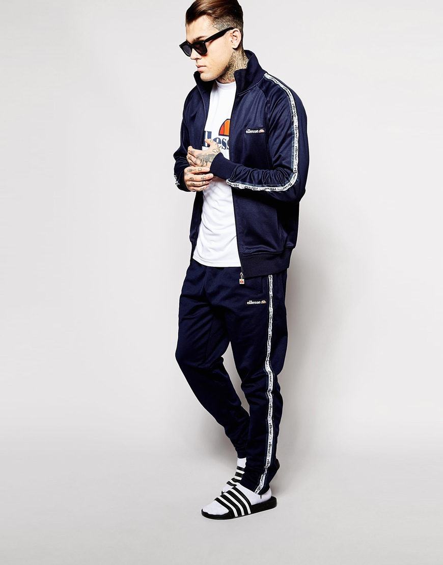Ellesse Track Pants With Side Taping in Blue for Men | Lyst