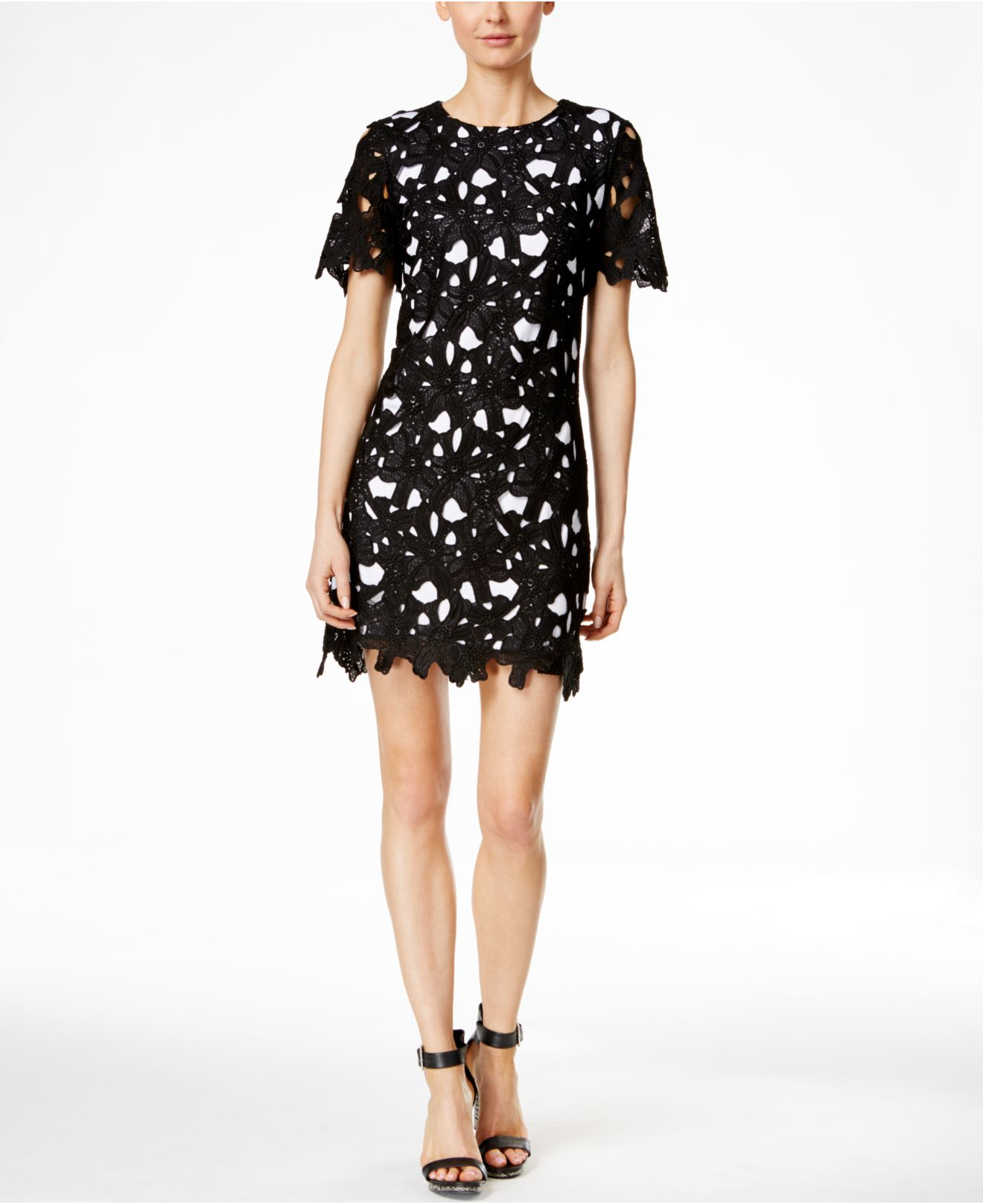 calvin klein black lace dress