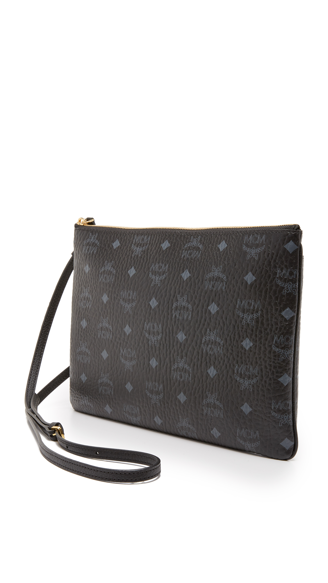 Medium Crossbody Pouch in Visetos Original Black