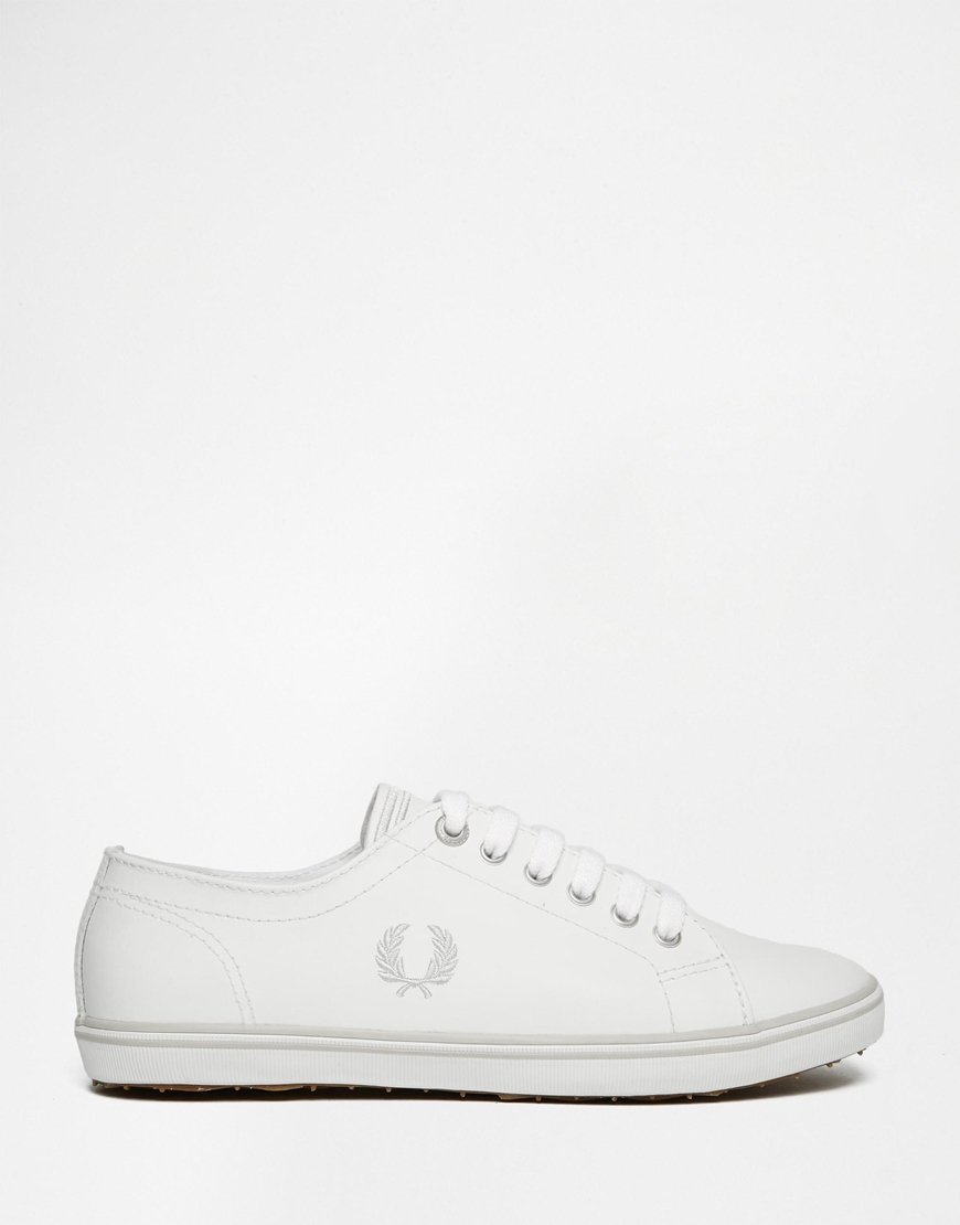 fred perry kingston white leather trainers