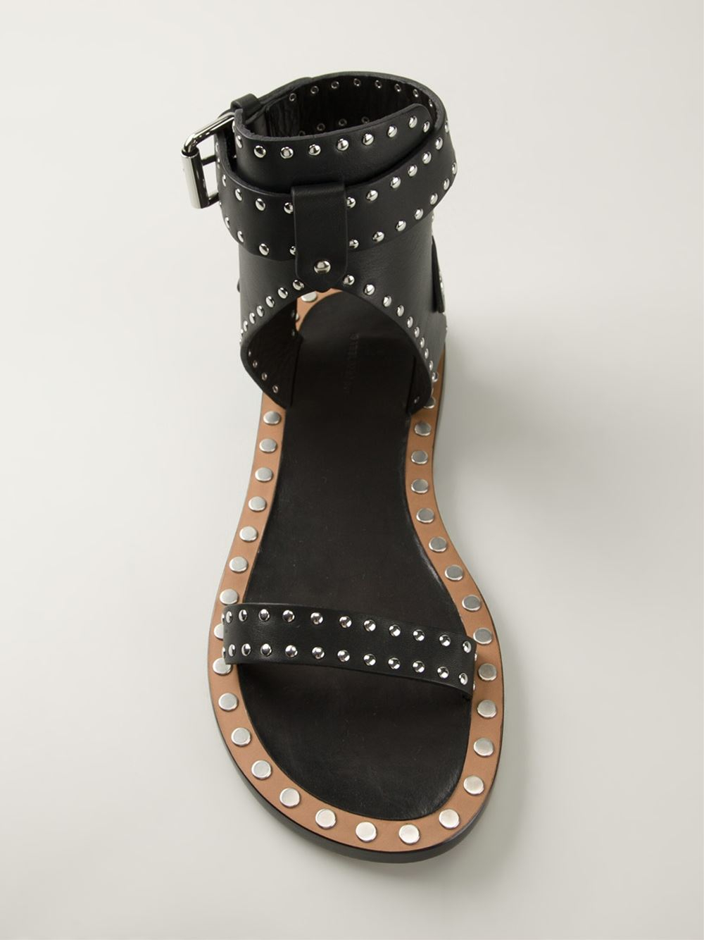 isabel marant black studded sandals