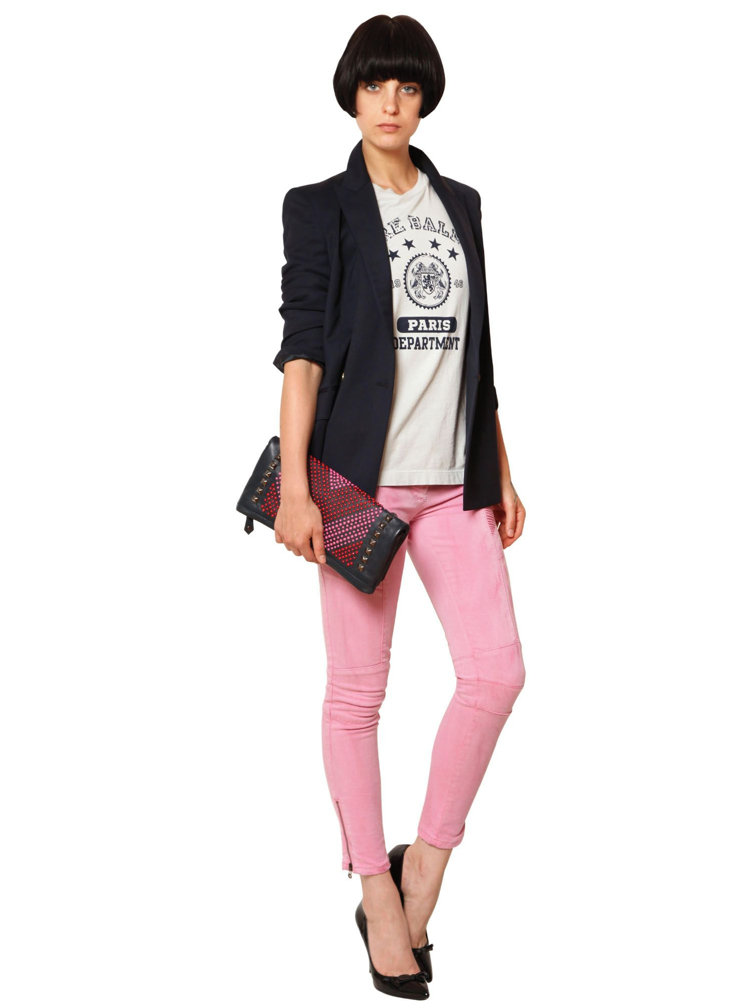 balmain pink jeans