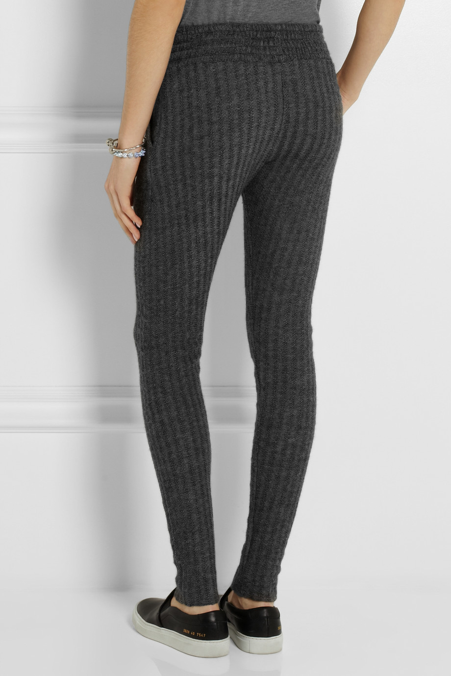 Lyst - The Elder Statesman Ribbed Cashmere Pants in Gray