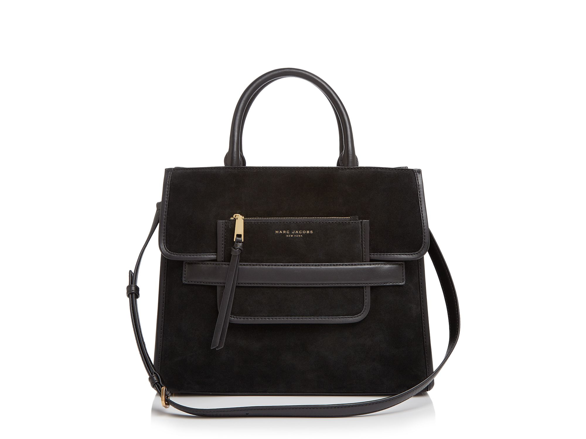 Marc Jacobs Madison Suede Tote in Black - Lyst