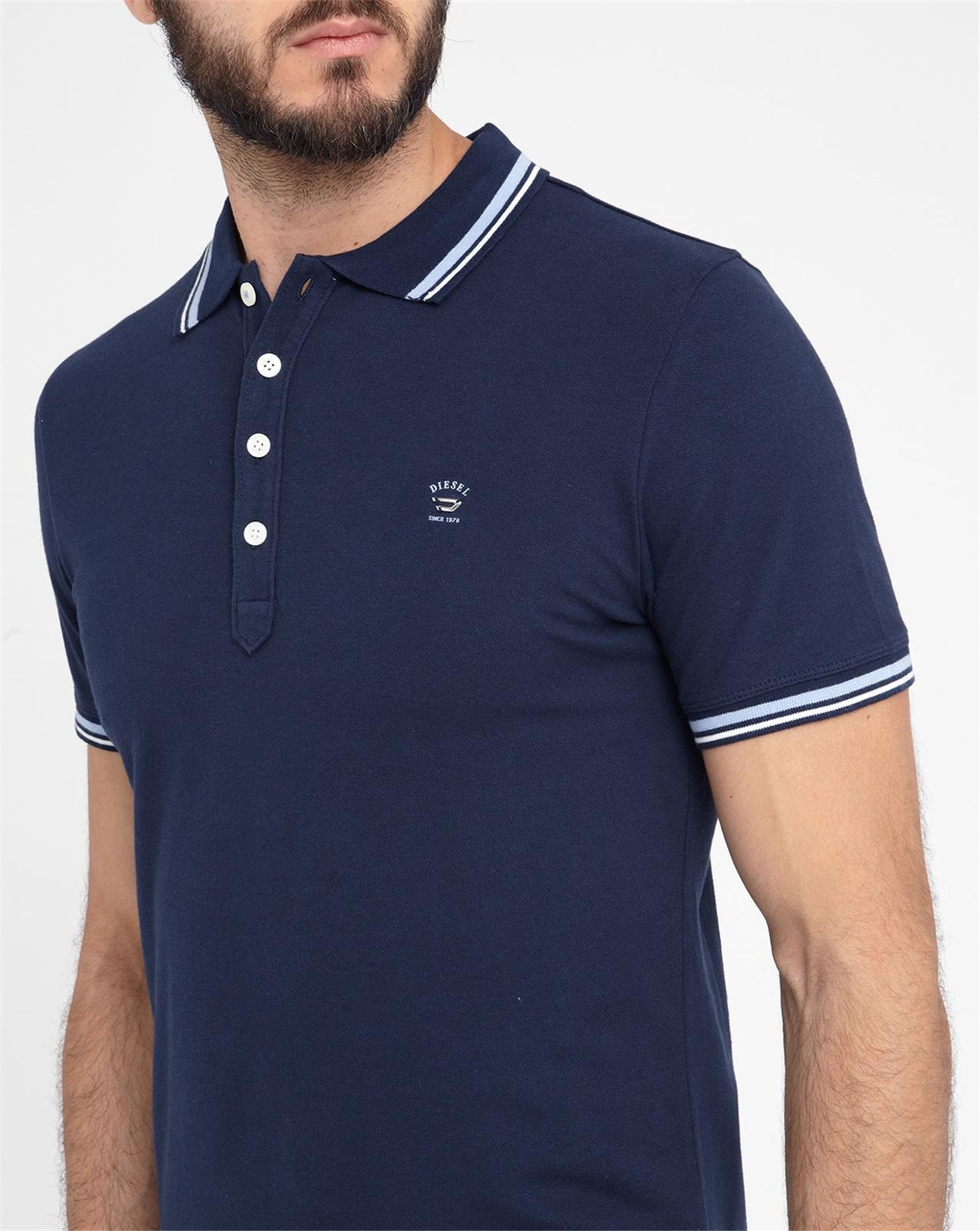 Diesel Navy T-oin Short-sleeve Polo Shirt With Navy White Trim in Blue ...